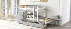 Twin Over Twin Loft Bunk Bed with Drawers and Ladder