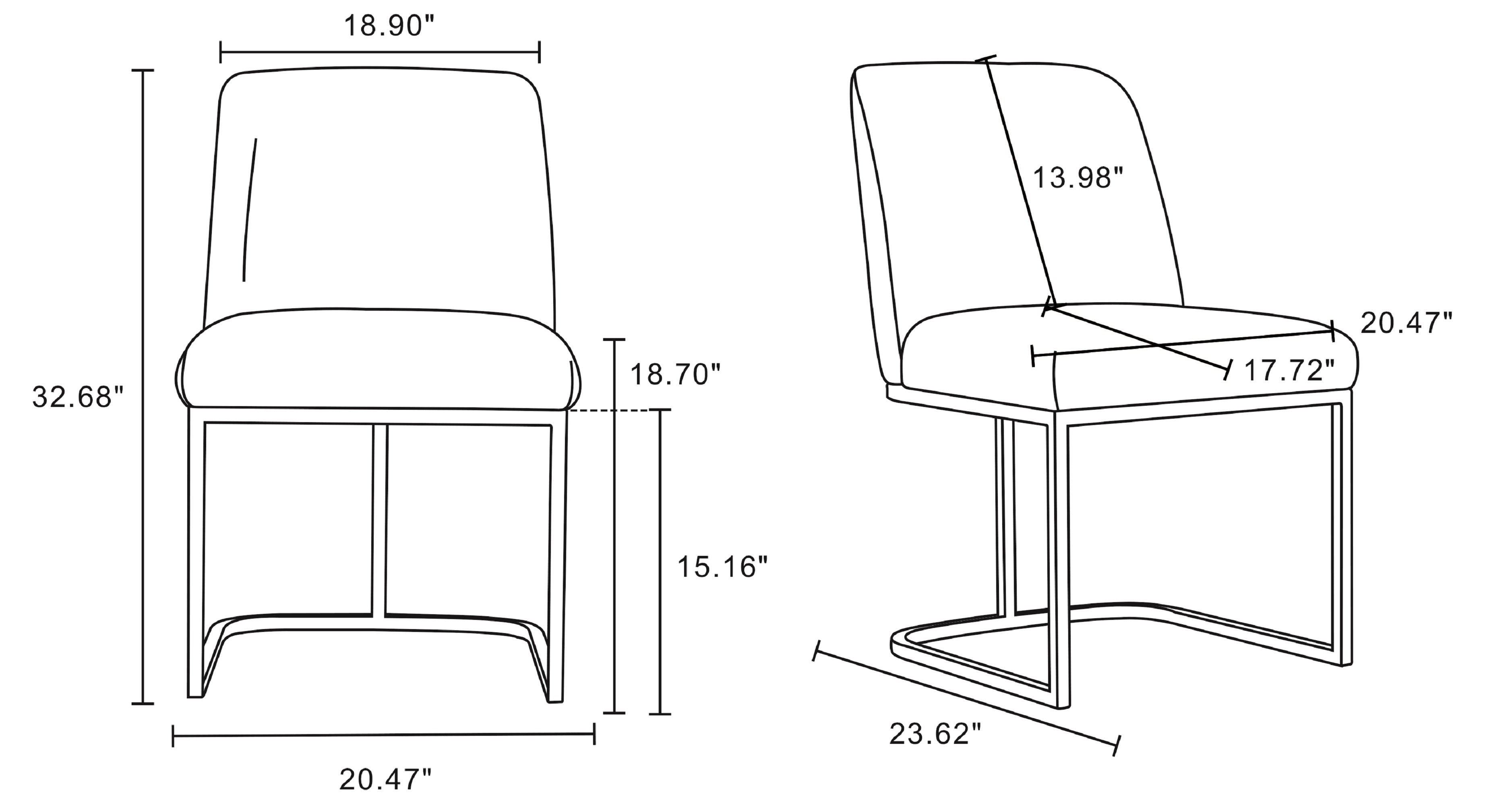 Serena Metal Vegan Leather Dining Chair
