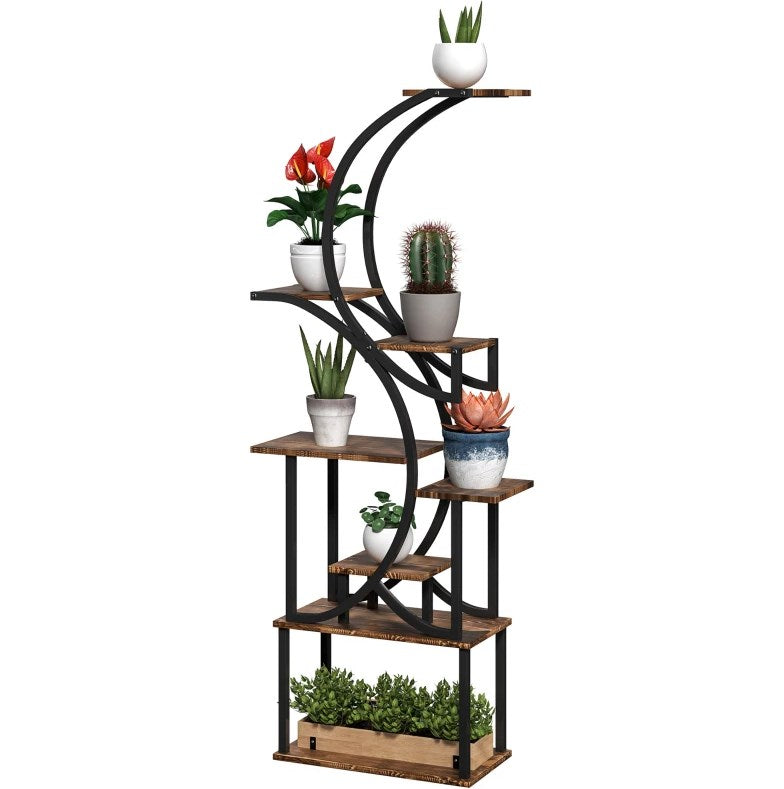 S-Shaped Plant Stand - 8 Tier Plant Shelf for Multiple Plants
