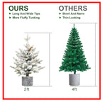6.5FT Flocked Christmas Tree with Pot Base