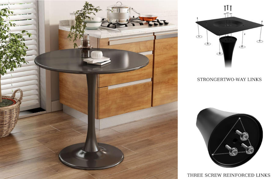 Black Round Modern Dining Table