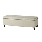 Upholstered PU Leather Storage Ottoman