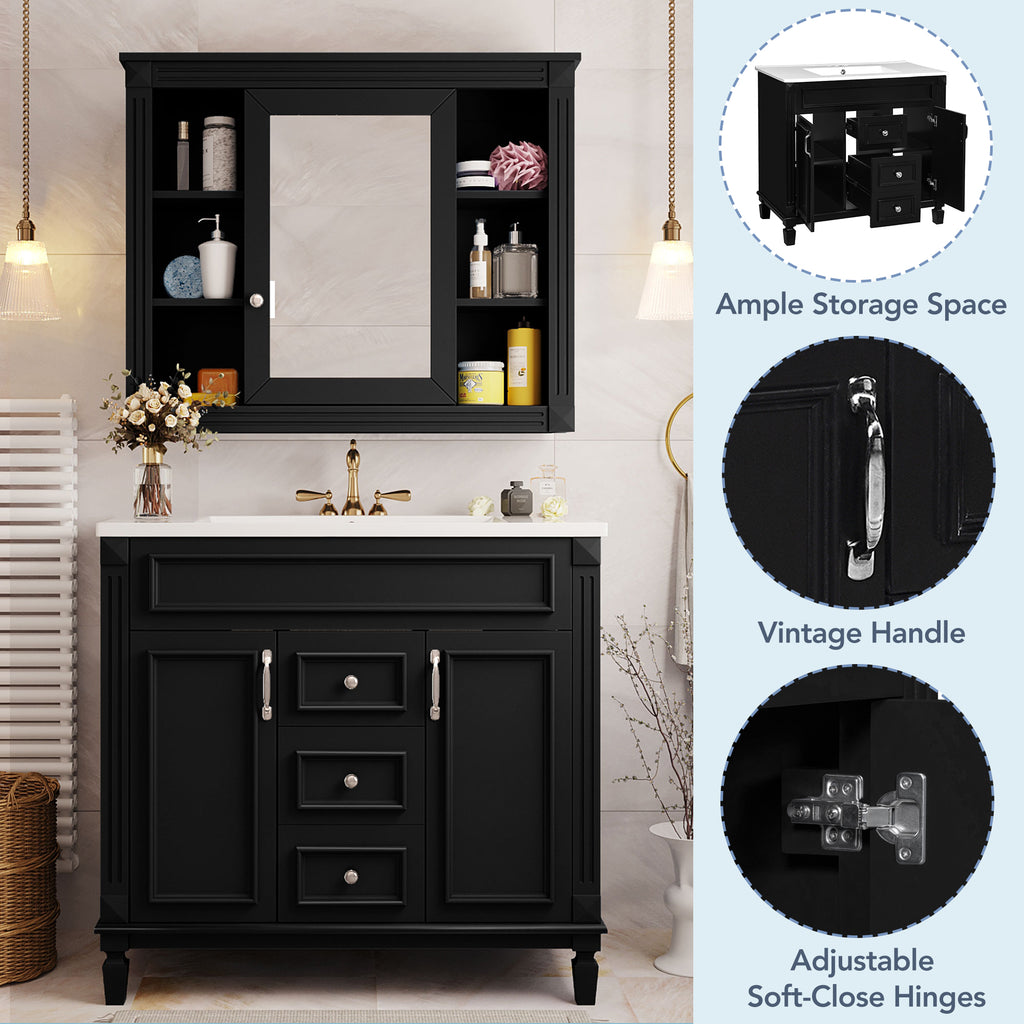 36" Bathroom Vanity with Top Sink