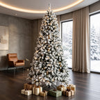 7.5 ft Pre-Lit Flocked Fraser Fir Artificial Christmas Tree