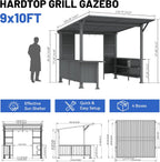9X10FT Hardtop Grill Gazebo