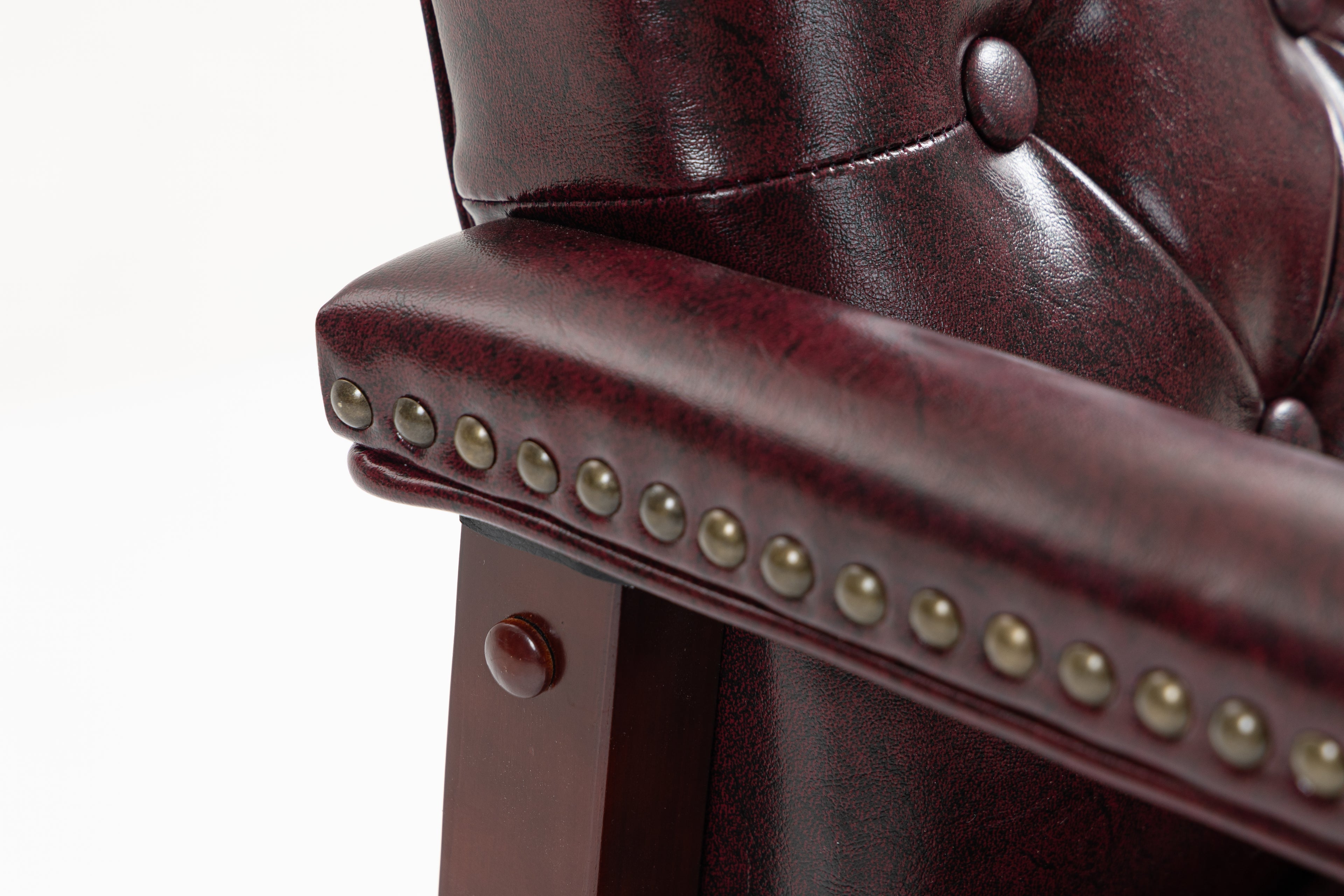 Burgundy Leather Reception Guest Chairs