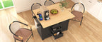K&K 55.7'' Large Kitchen Island with Drop Leaf