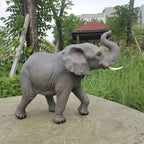 20" Tall Resin Elephant Statue with Raised Trunk