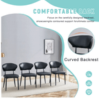 Black Minimalist Ergonomic Dining Chair - Set of 4