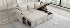 L-Shaped Sofa Couch Convertible Sofa Bed with Storage
