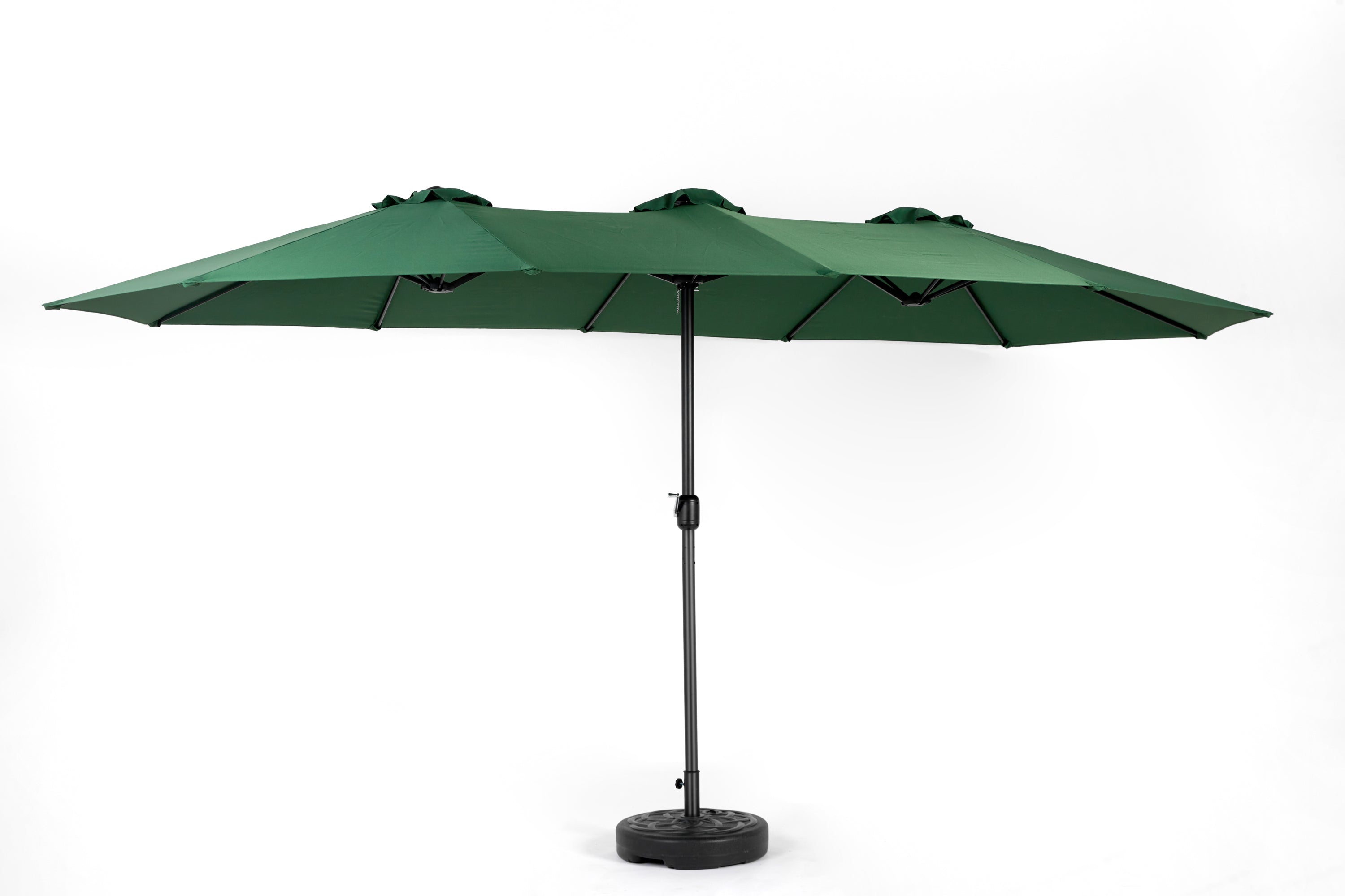 14.8 Ft Double Sided Outdoor Umbrella Rectangular Large with Crank (Dark Green)
