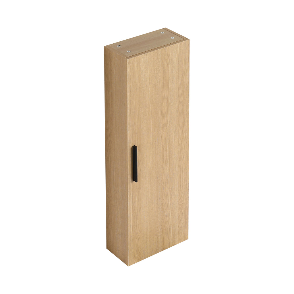 12" Tall Floating Bathroom Side Cabinet, Light Oak