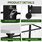 2-Tier Outdoor Grill Cart with Stainless Steel Top