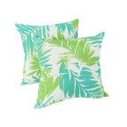 2 Pack Outdoor Pillow Covers - Tropical Palm Aqua
