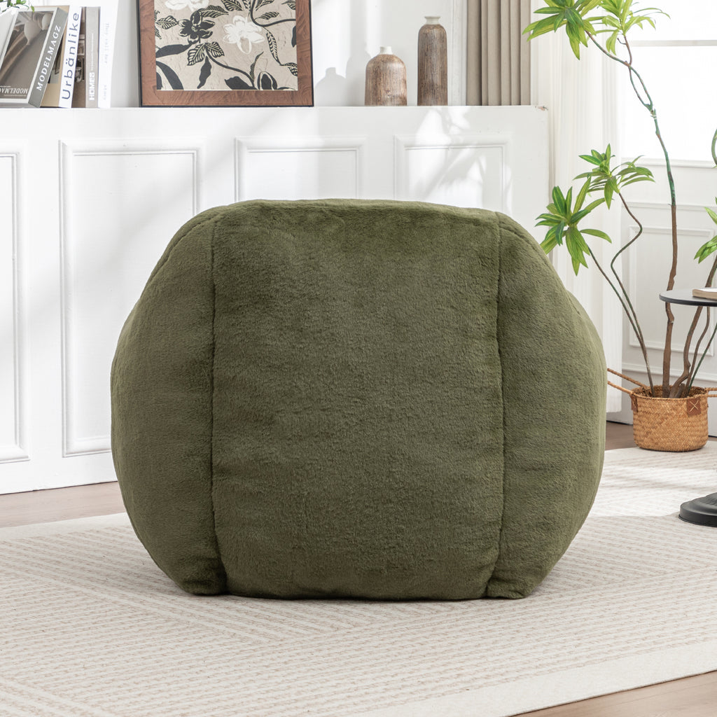 Faux Fur Bean Bag Chair with Back Support