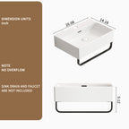 White Vessel Sink With Towel Rack