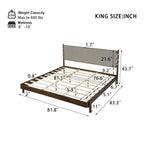 Modern King Bed Frame Set with 2 Nightstands