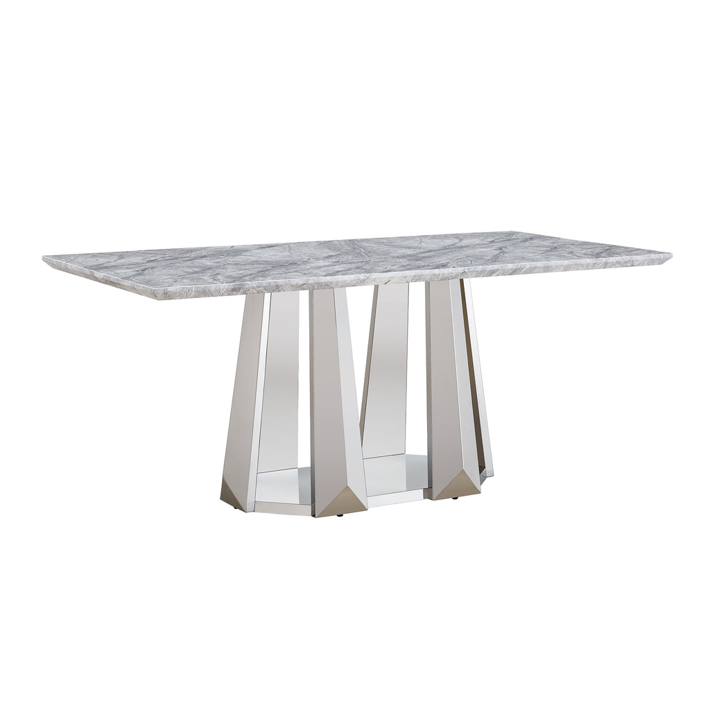 Modern Faux Marble Dining Table for 6