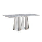 Modern Faux Marble Dining Table for 6