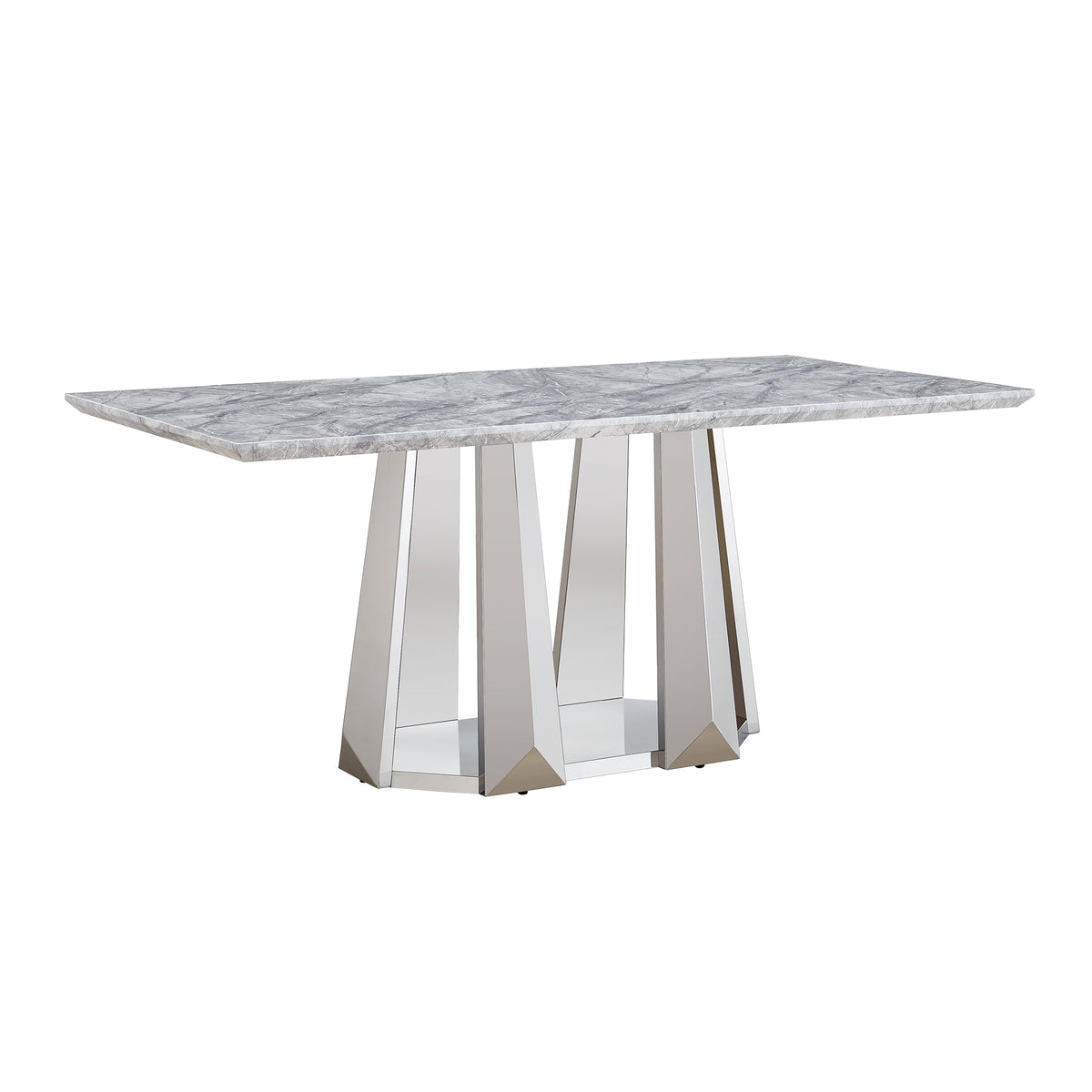 Modern Faux Marble Dining Table for 6