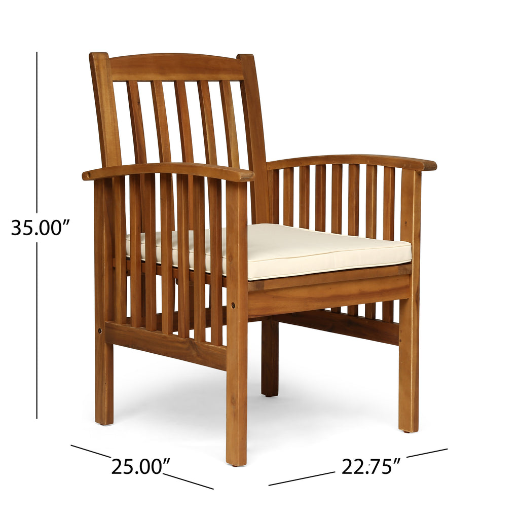9-Piece Acacia Wood Outdoor Patio Dining Set, 64-Inch Square Table with 8 Chairs, Teak