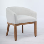 Mid Century Modern Upholstered Barrel Dining Chairs