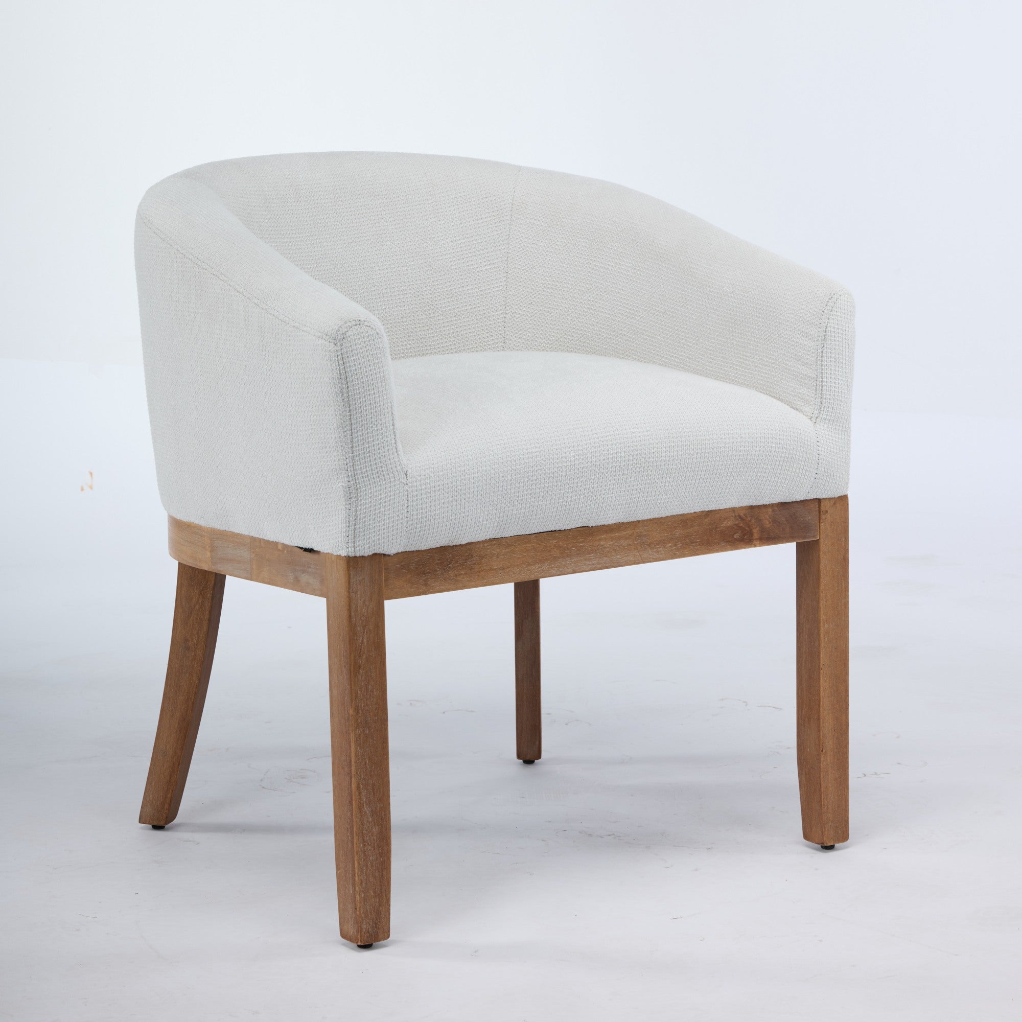 Mid Century Modern Upholstered Barrel Dining Chairs