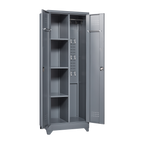 Broom Storage Cabinet With Locking Doors And Shelves