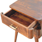 Solid Wood Chestnut T-Bar Nightstand