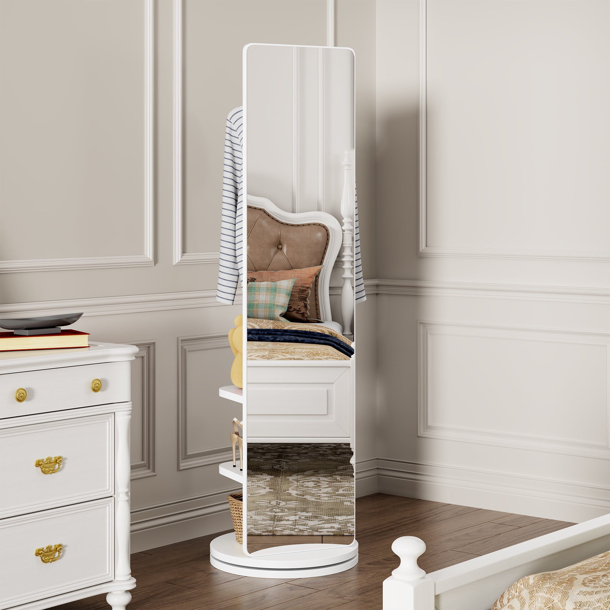 360° Rotating 66" x 17.8" Multifunctional Full Length Mirror