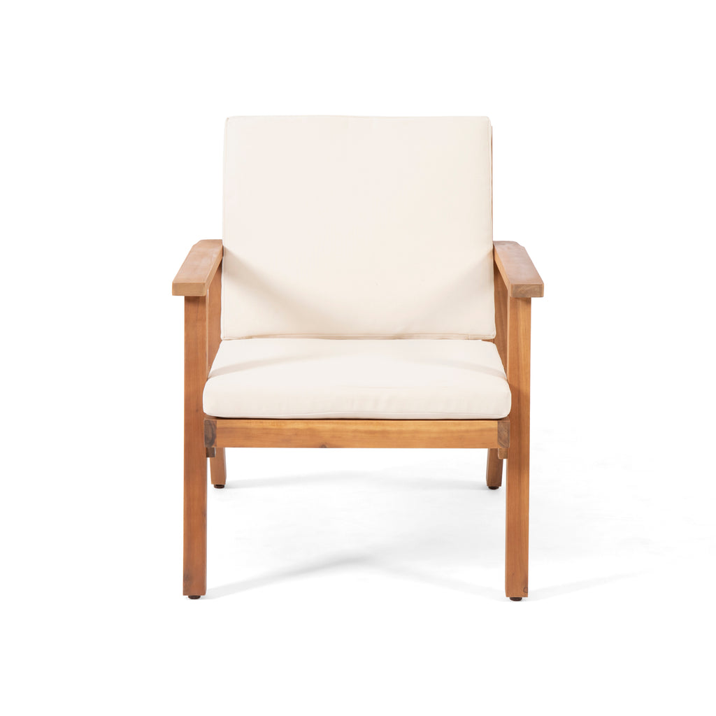 Outdoor Acacia Wood Club Chairs with Cushions