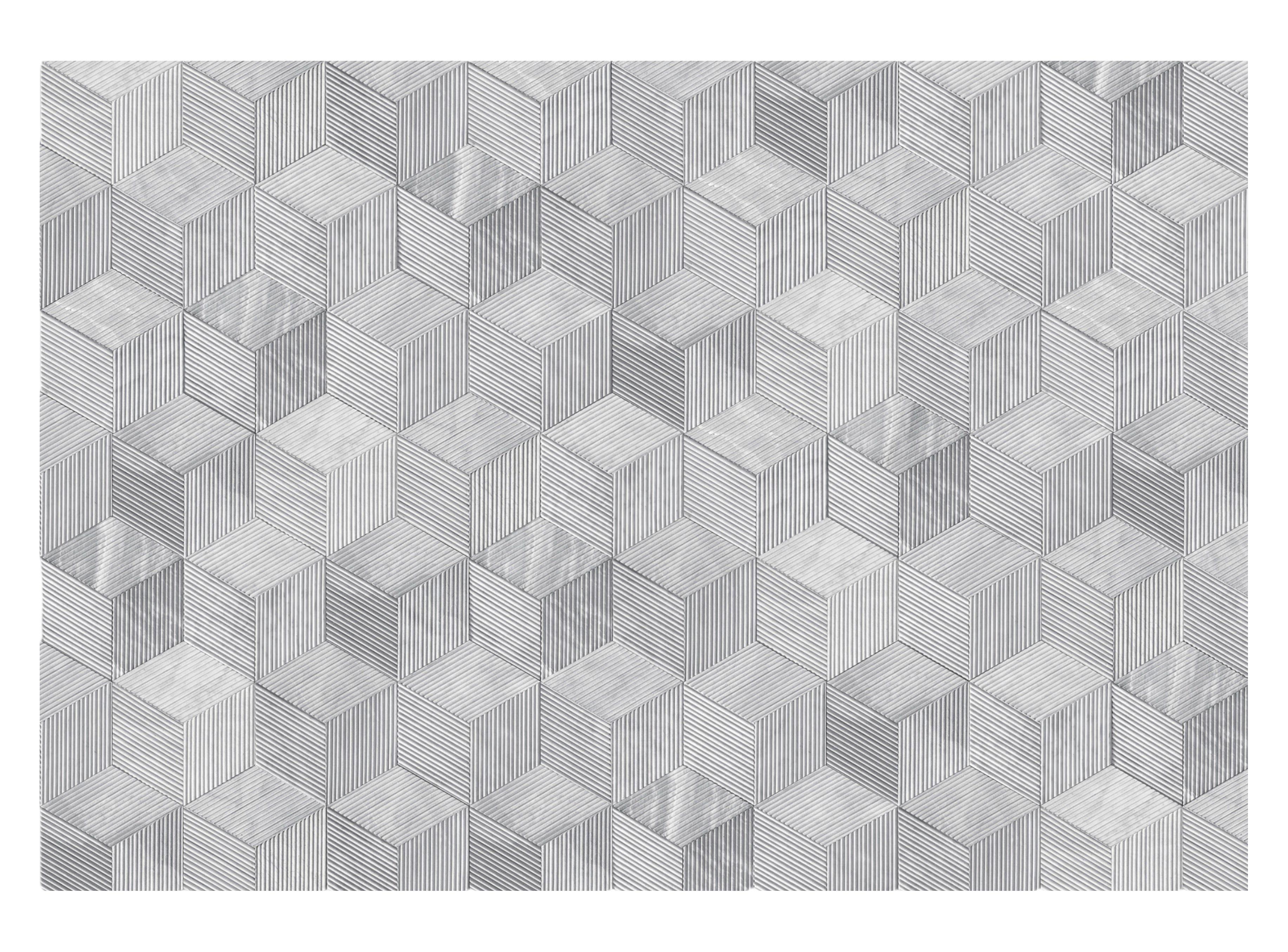 Hexagon Carrara Gray Marble Wall Décor