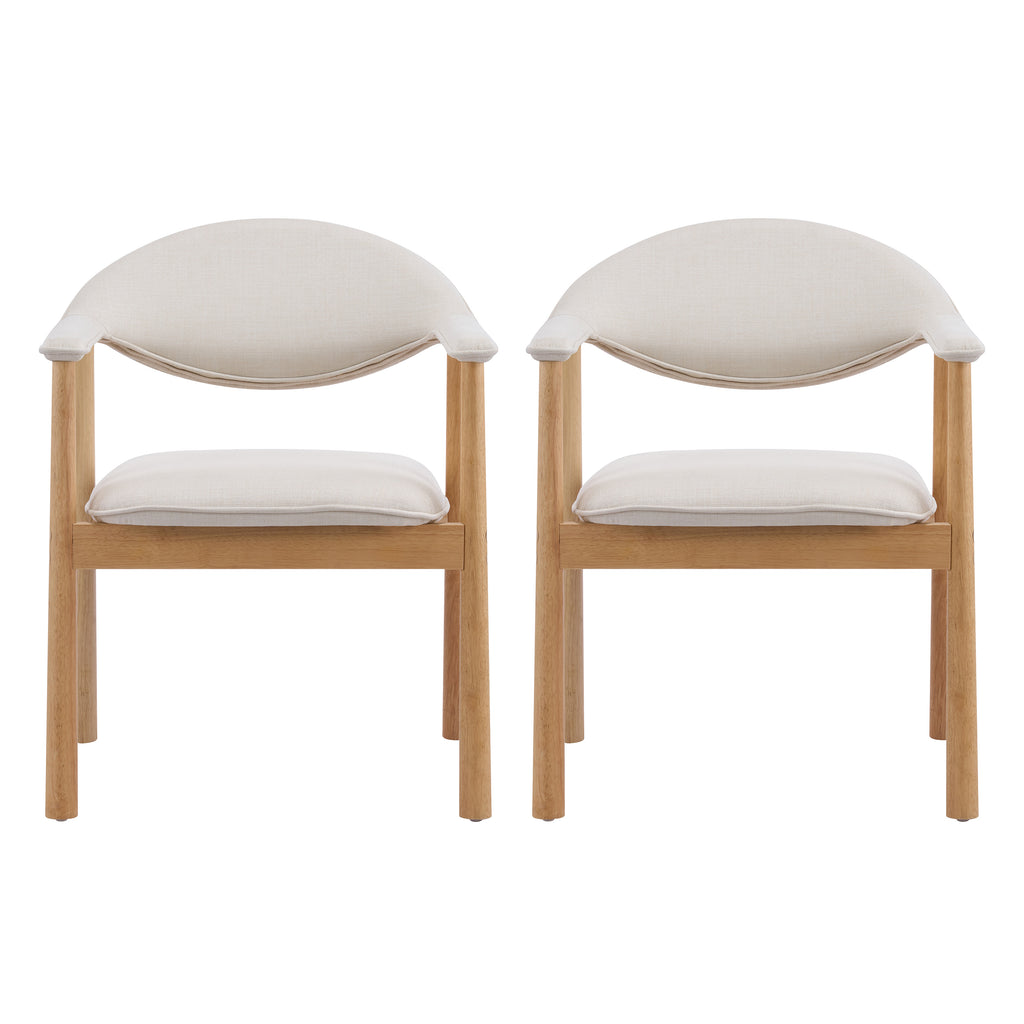 Upholstered Dining Chairs with Curved Back