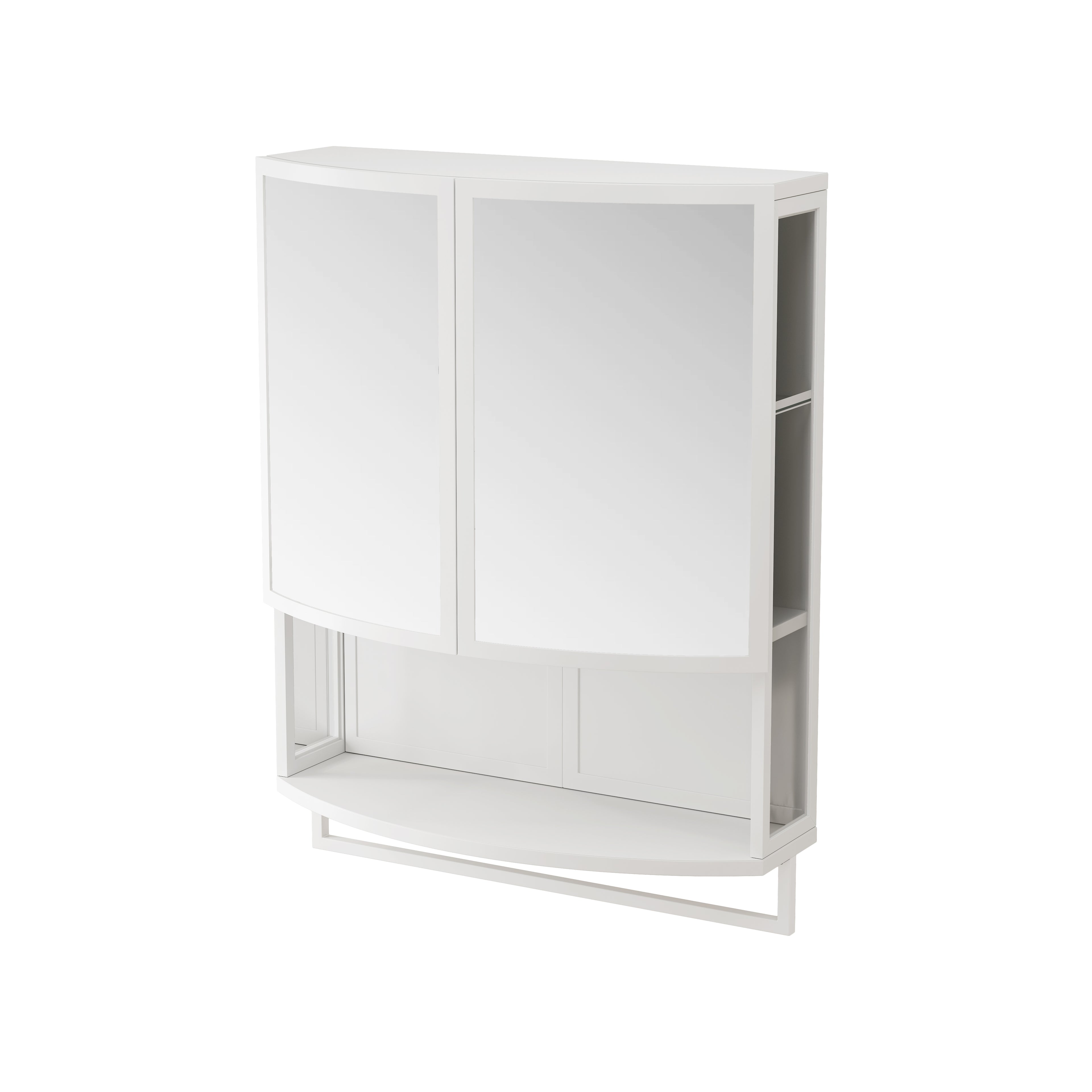 23.62" Modern Arched Glass Double-Door Wardrobe