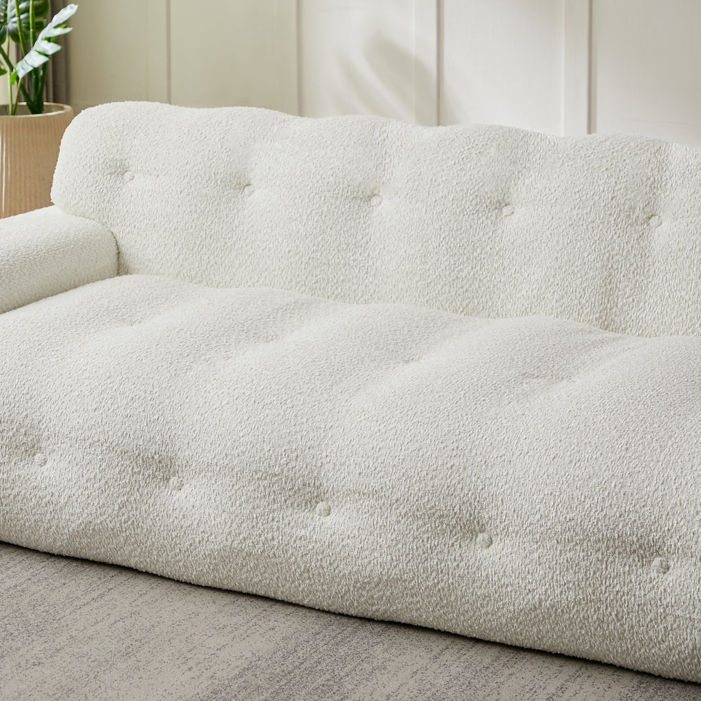 87.4-Inch Cloud Series Minimalist Button-Tufted Three-Seater Sofa