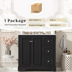 36-Inch Transitional Bathroom Vanity with Ceramic Sink