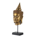 7x7.5x19.7" Buddha Statue Head On Stand