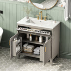 30" Bathroom Vanity with Ceramic Sink Top