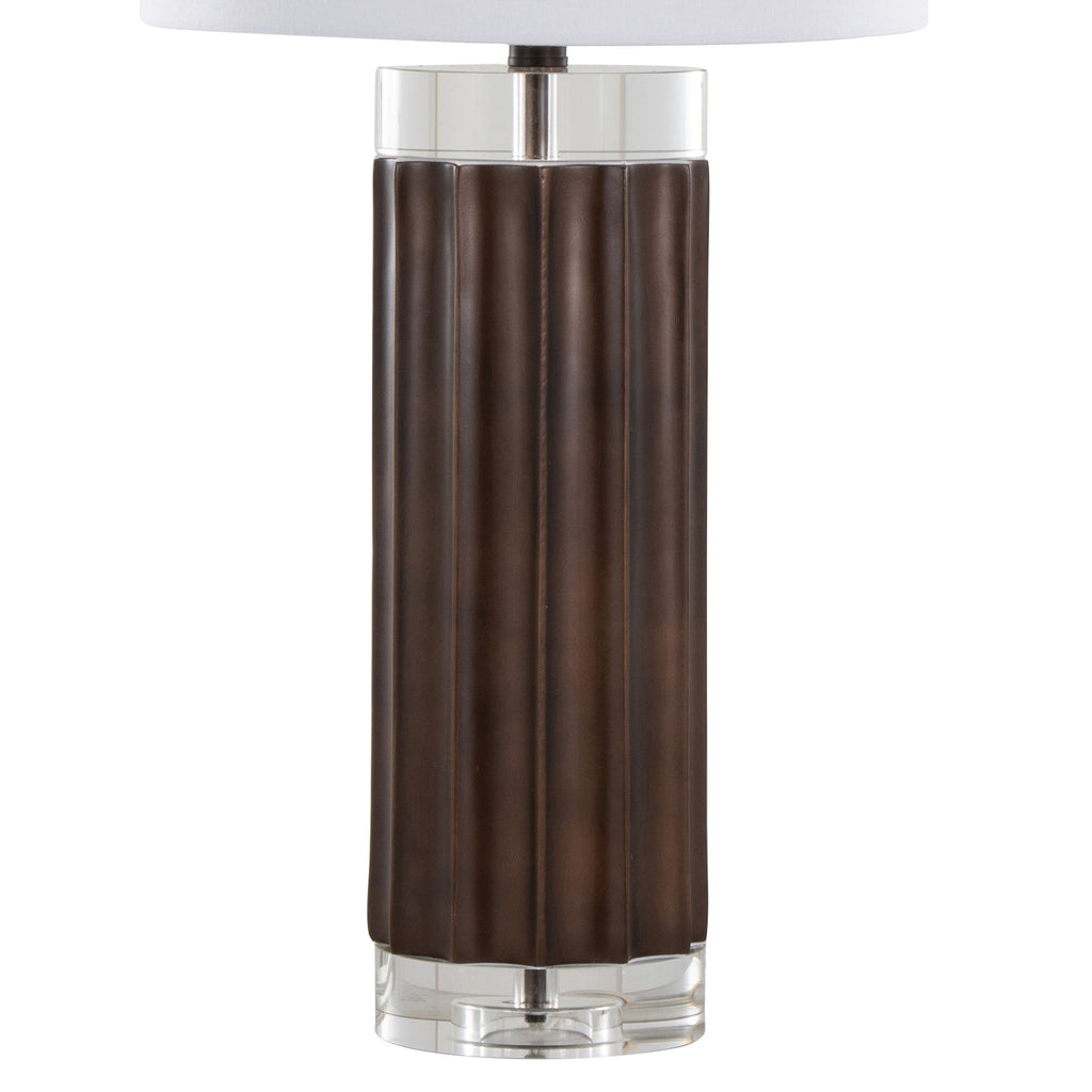 Cylinder Fluted 29.25" Contemporary Polyresin Table Lamp