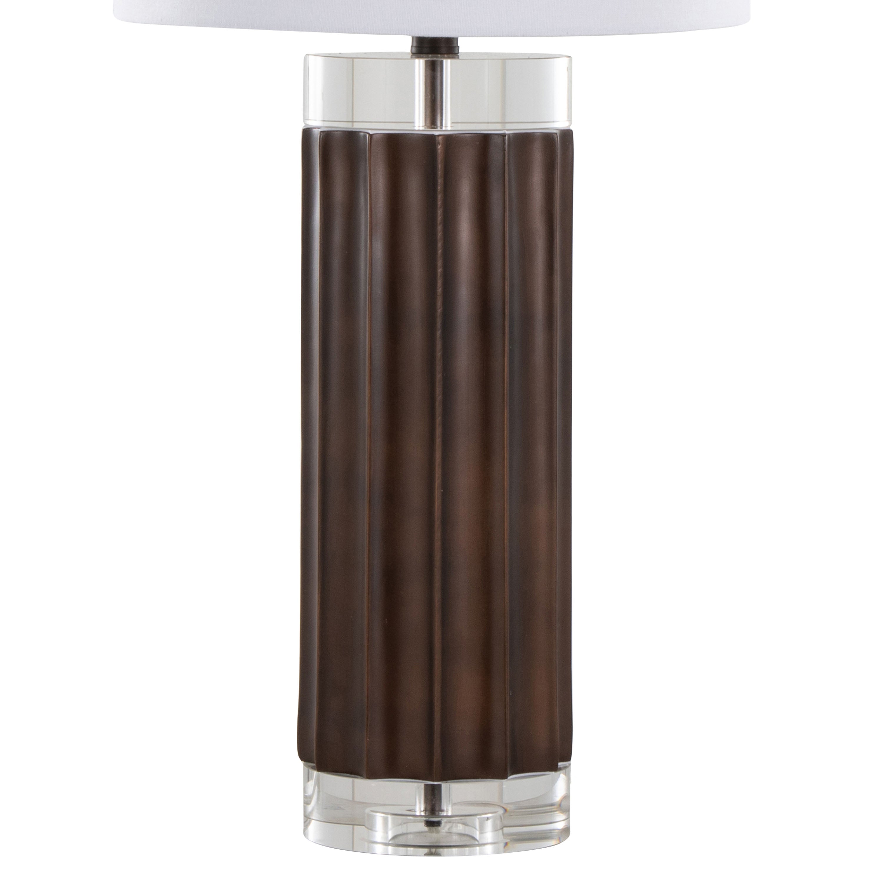 Cylinder Fluted 29.25" Contemporary Polyresin Table Lamp