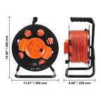 Heavy Duty 100FT Extension Cord Reel with 4 Outlets