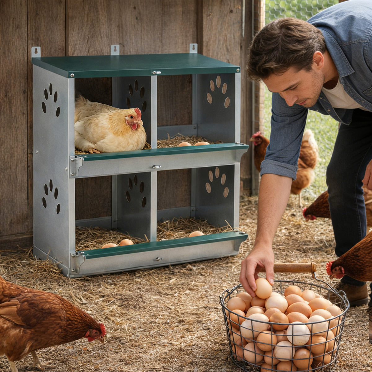 4 Compartment Chicken Nesting Boxes