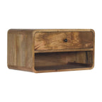 Solid Wood Large Floating Curve Open Slot Bedside