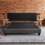 Contemporary 14 in. Platform Mattress Foundation, King Size Upholstered Bed Frame Base