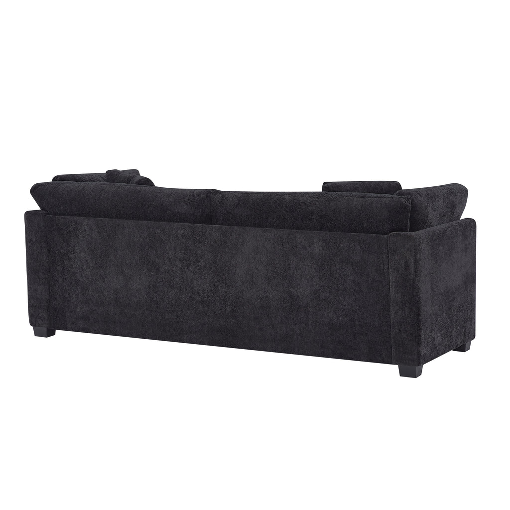 83.50" Modern Flared Arms Sofa (Black)