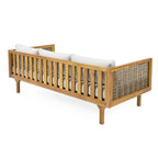 Claremont 3 Seater Daybed With Rattan Arms (Light)