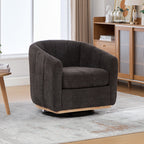31.89" Wide Modern Chenille Cushioned Metal Base 360° Swivel Chair
