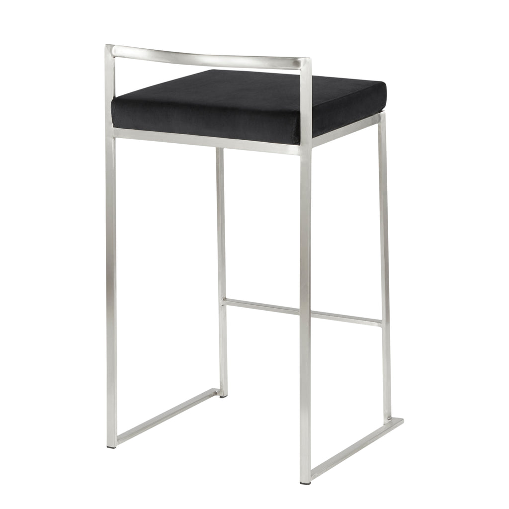 26" Contemporary Stackable Counter Stool Set in Stainless Steel
