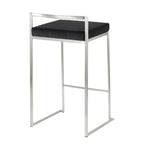 26" Contemporary Stackable Counter Stool Set in Stainless Steel