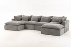 129.8" Cloud Couch Oversized Modular Sectional Sofa
